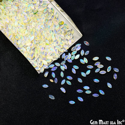 Ethiopian Opal Wholesale Gemstones, 100% Natural Precious Gems, Rainbow Cabochons Loose Gems, 3x6mm, Marquise, 10PC