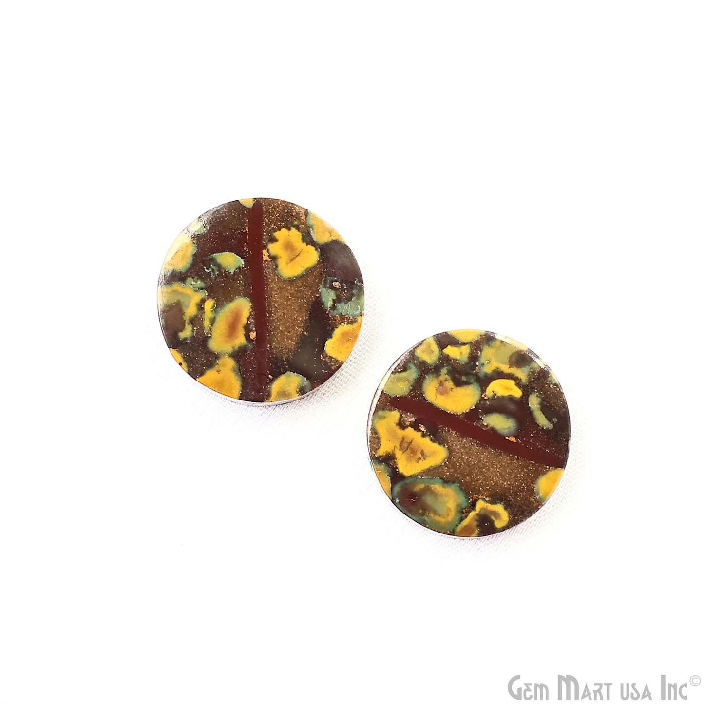 Fruit Jasper Round Shape 20mm Loose Gemstone For Earring Pair