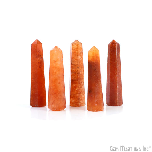 Orange Aventurine Gemstone Jumbo Tower Crystal Tower Obelisk Healing Meditation Gemstones 2-3 Inch