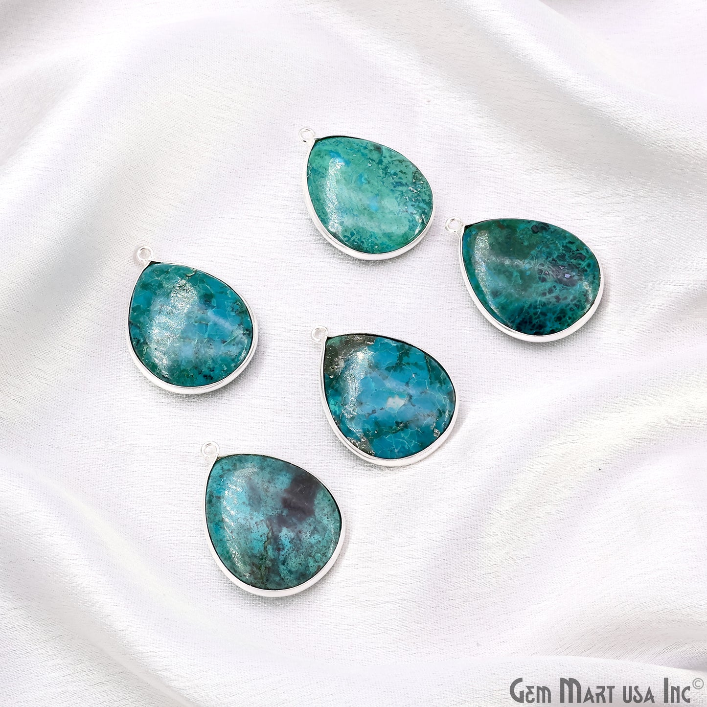 Pears 25x20mm Single Bail Silver Plated Gemstone Bezel Connector