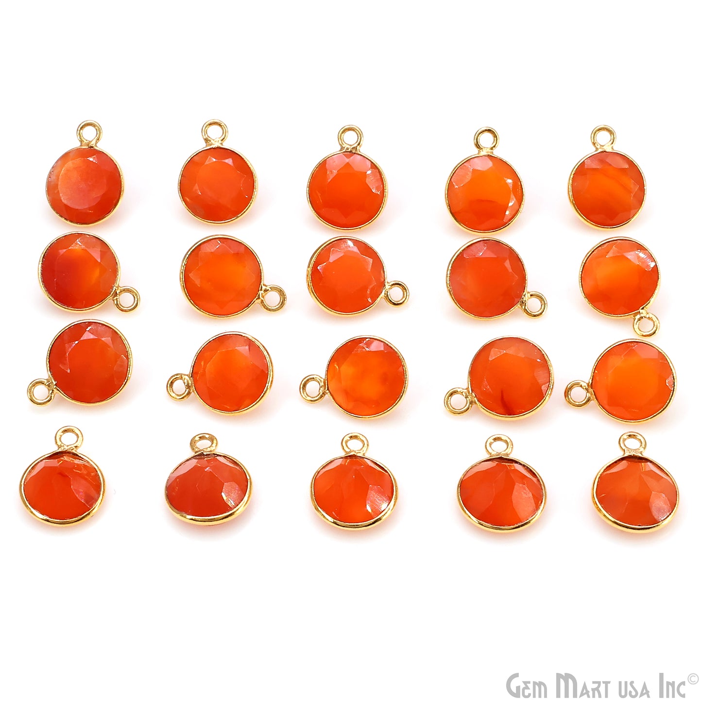 Round 9mm Brilliant Cut Gold Plated Bezel Single Bail Gemstone Connector