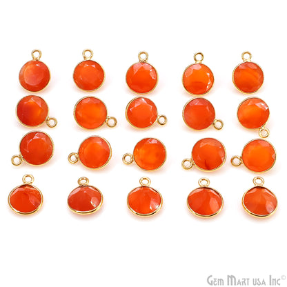 Round 9mm Brilliant Cut Gold Plated Bezel Single Bail Gemstone Connector