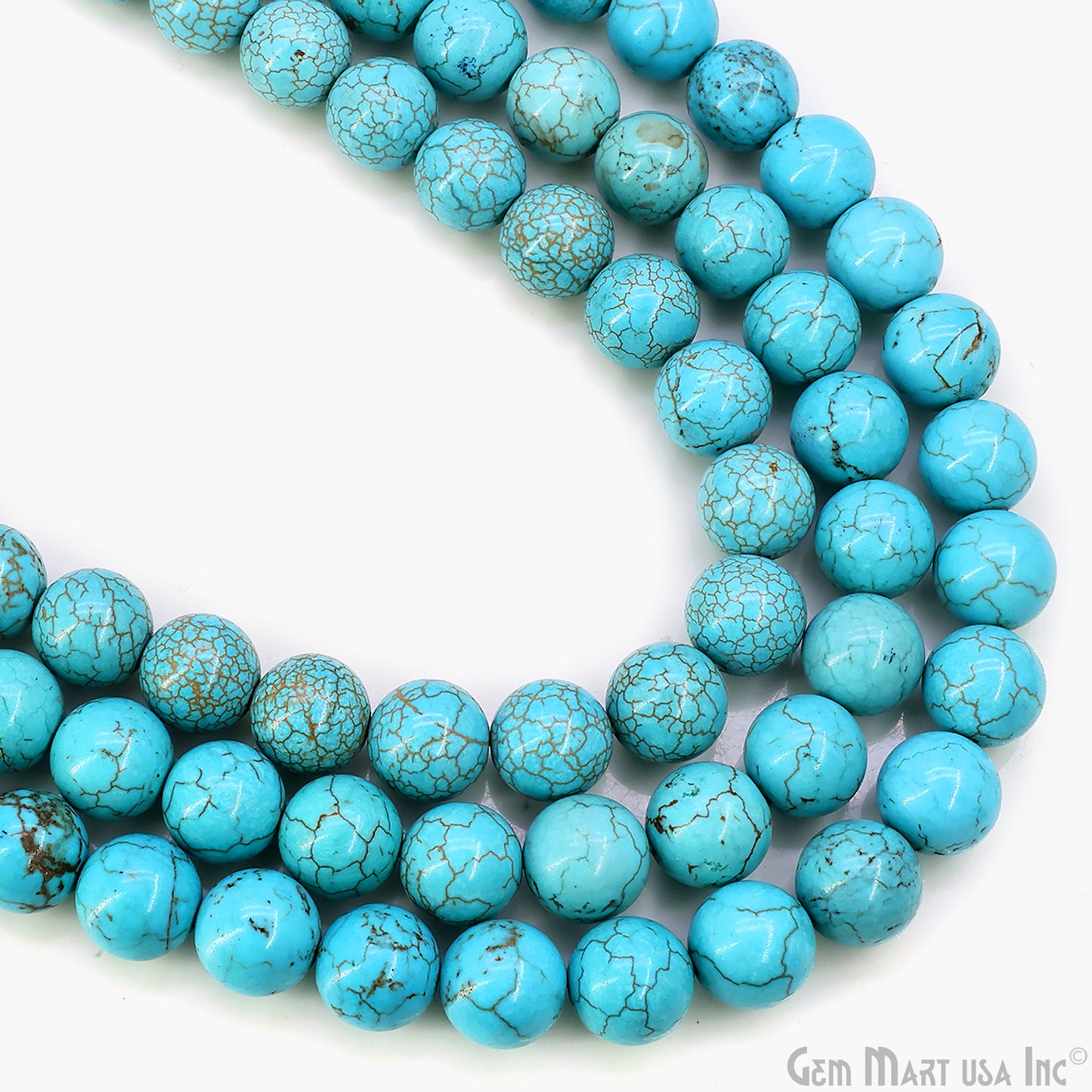 Turquoise Smooth Round Drilled Beads 11-12mm Waist Beads, Rondelle Bead Strand 16 Inch