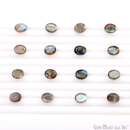 Labradorite Wholesale Gemstones, 100% Natural Semi-Precious Gems, Blue Flash Faceted Loose Gems, 8x10mm, Oval, 5PC Lot