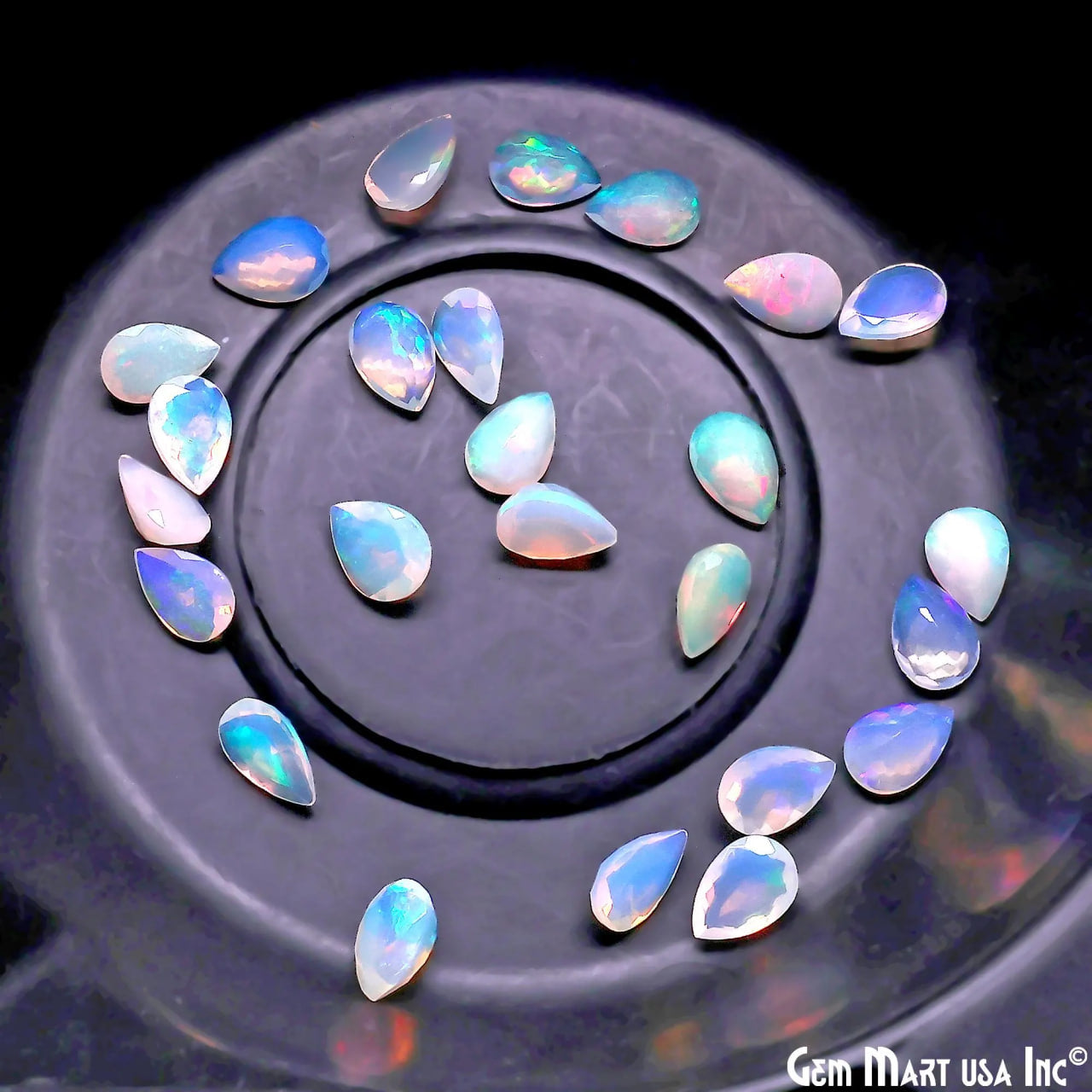 Ethiopian Opal Wholesale Gemstones, 100% Natural Precious Gems, Rainbow Cabochons Loose Gems, 6x9mm, Pears, 4PC