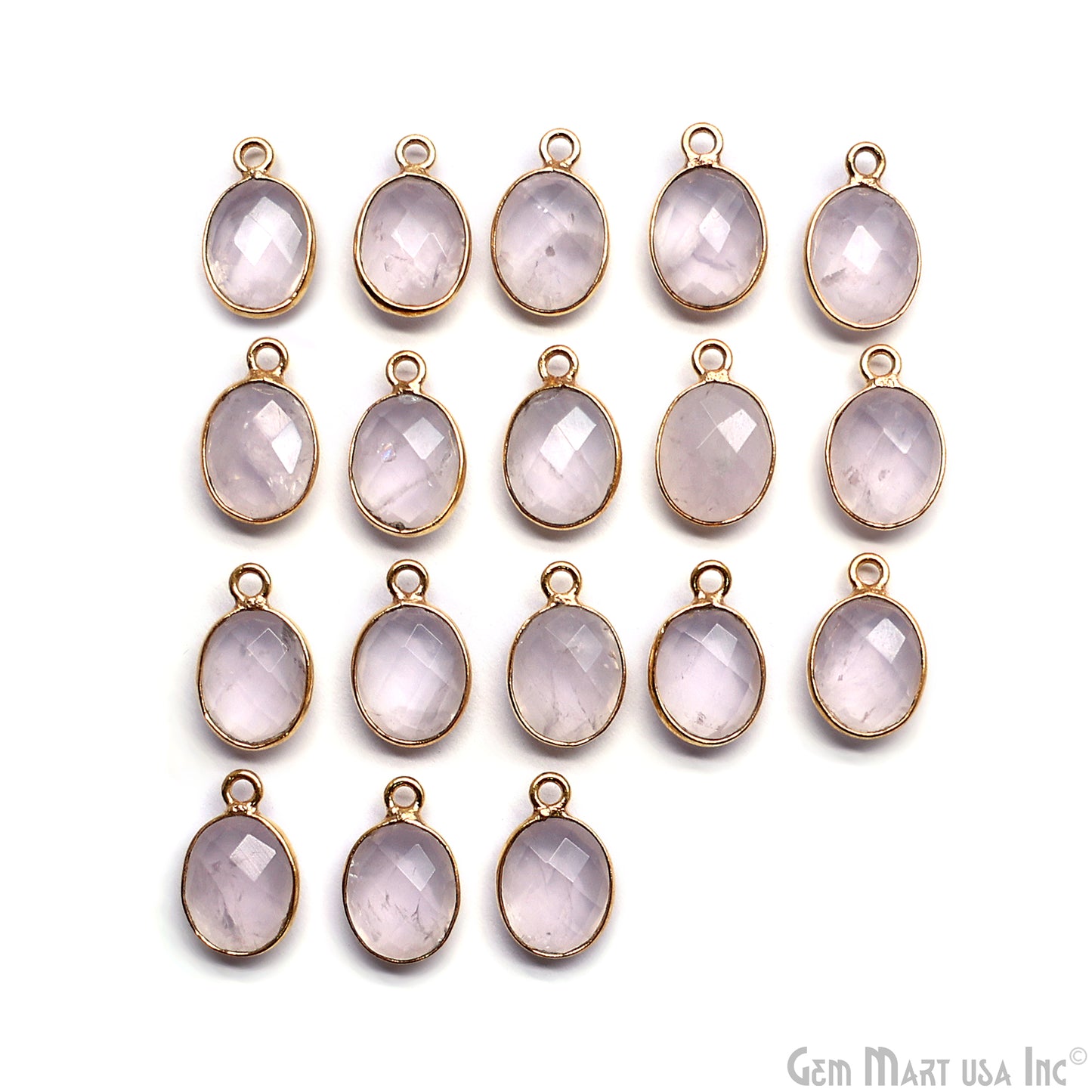 Oval 8x10mm Gold Bezel Single Bail Gemstone Connector