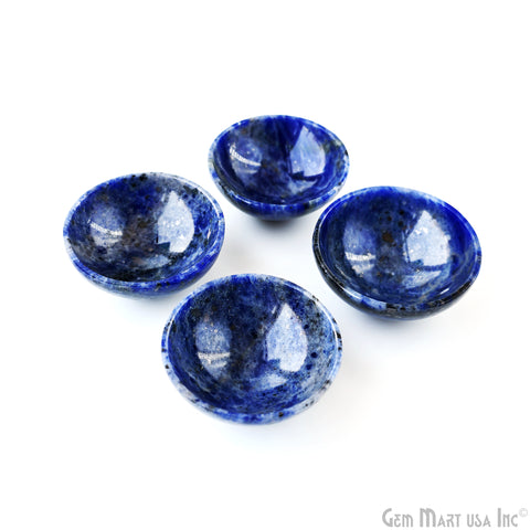 Natural Lapis Mini Carved Gemstone Bowl Cup 2 inch