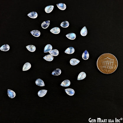 Rainbow Moonstone Pears Cabochon, 6x9mm, 5 Carats, 100% Natural Cabochon Loose Gems, Wholesale Gemstones