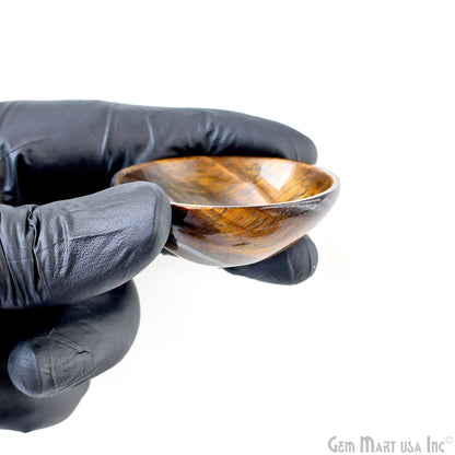 Natural Tiger Eye Mini Carved Gemstone Bowl Cup 2 inch