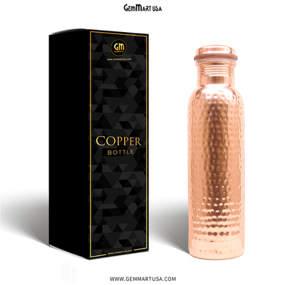 100% Pure Copper Water Bottle, 34 Oz Hand Forged Copper...
