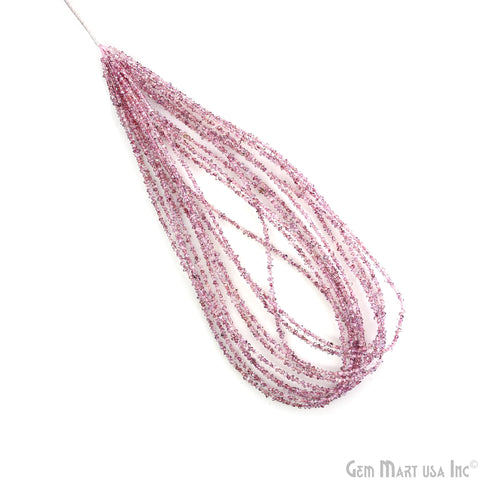 Pink Herkimer Diamond Crystal 2-3mm Free Form Uncut Beads 16" Strand