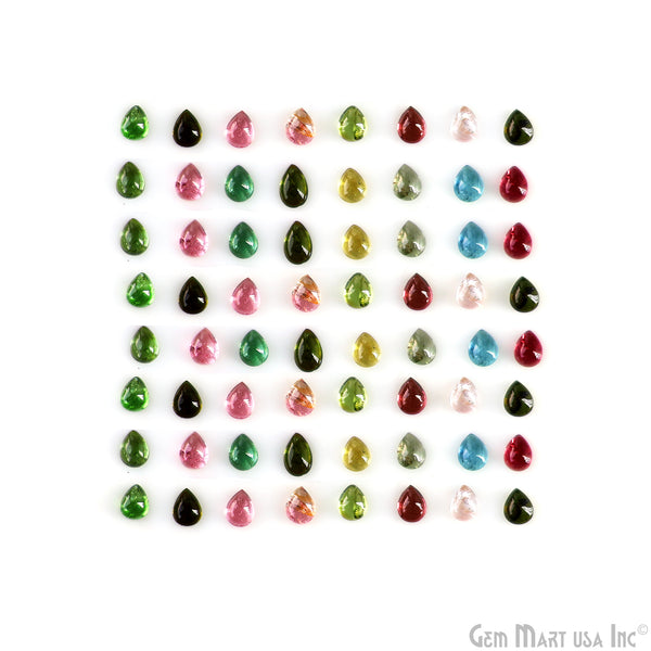 Multi Tourmaline Pears Cabochon,...