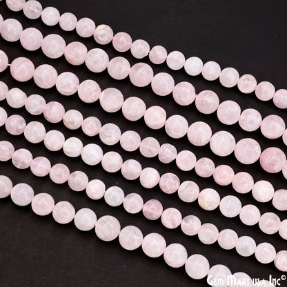 Rose Quartz Smooth Round Drilled Beads 9-10mm Waist Beads, Rondelle Bead Strand 13 Inch