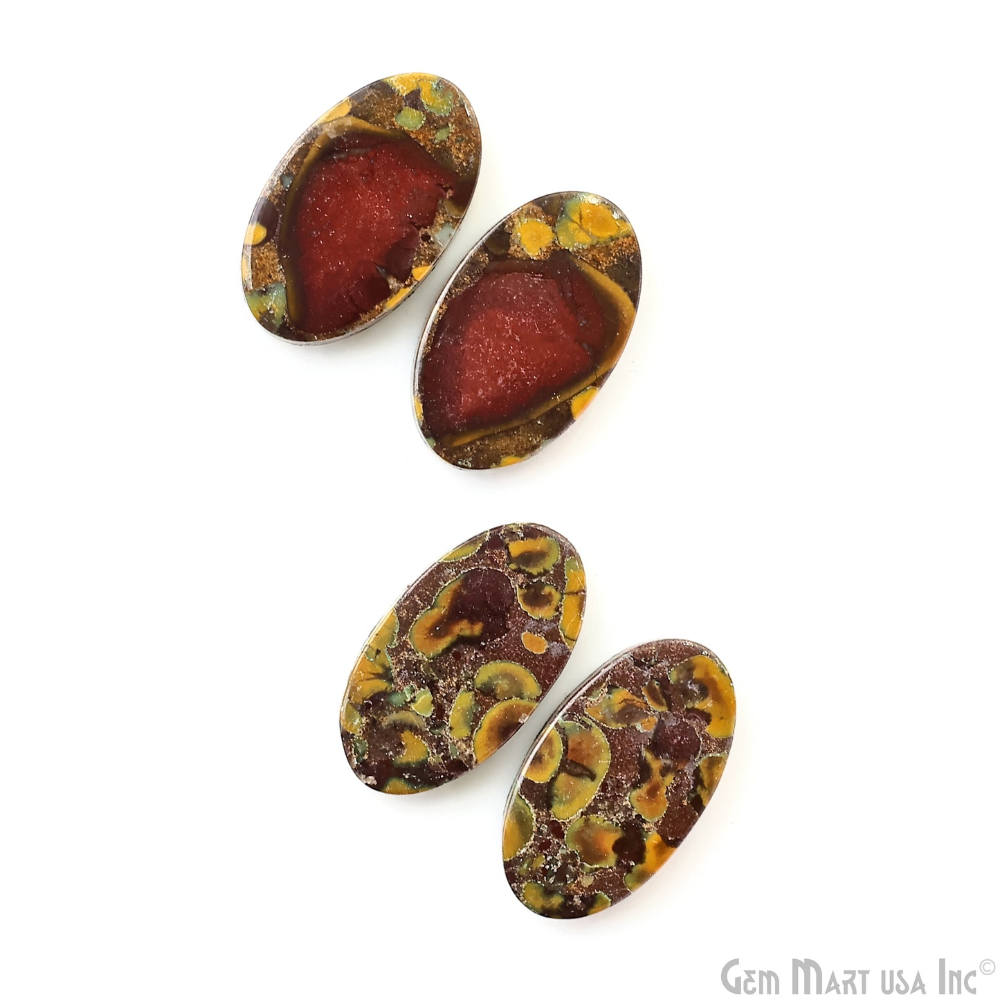 Fruit Jasper Oval Shape 25x15mm Loose Gemstone For Earring Pair