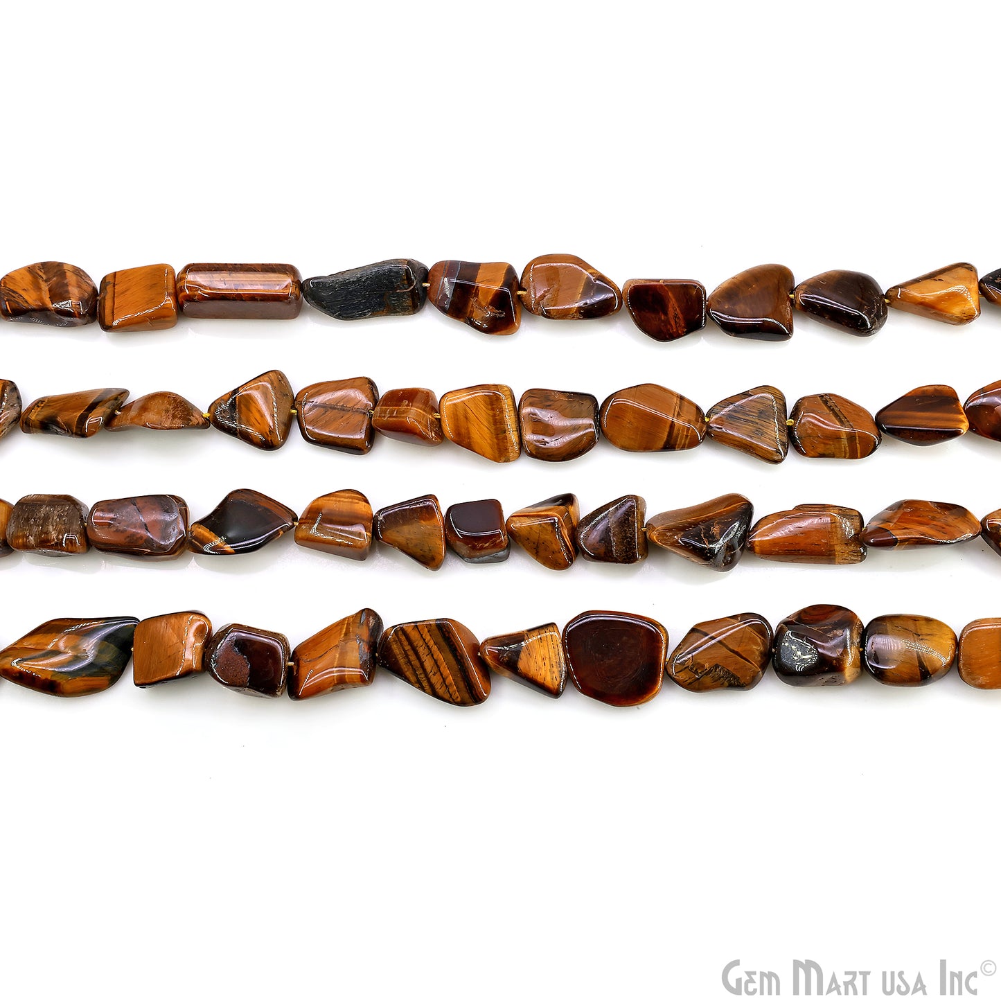 Tiger Eye Tumble Beads Free Form Drilled Beads 8-11X15-25mm Waist Beads, Rondelle Bead Strand 14 Inch