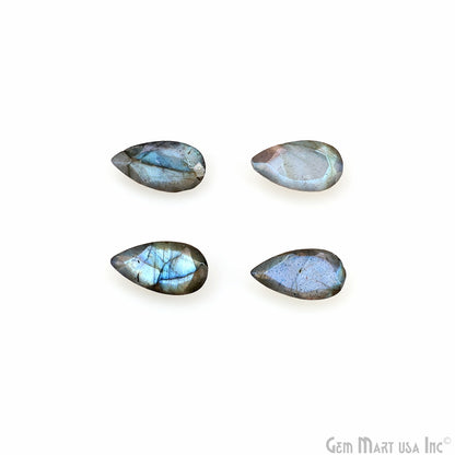Labradorite Wholesale Gemstones, 100% Natural Semi-Precious Gems, Blue Flash Faceted Loose Gems, 7x13mm, Pears, 4PC Lot