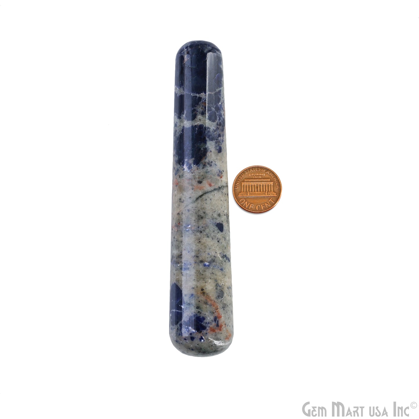 Sodalite Hand Made SPA Massage Wand Reiki Healing Crystal Relaxation Meditation Collection Gift, Healing Crystal 4Inch