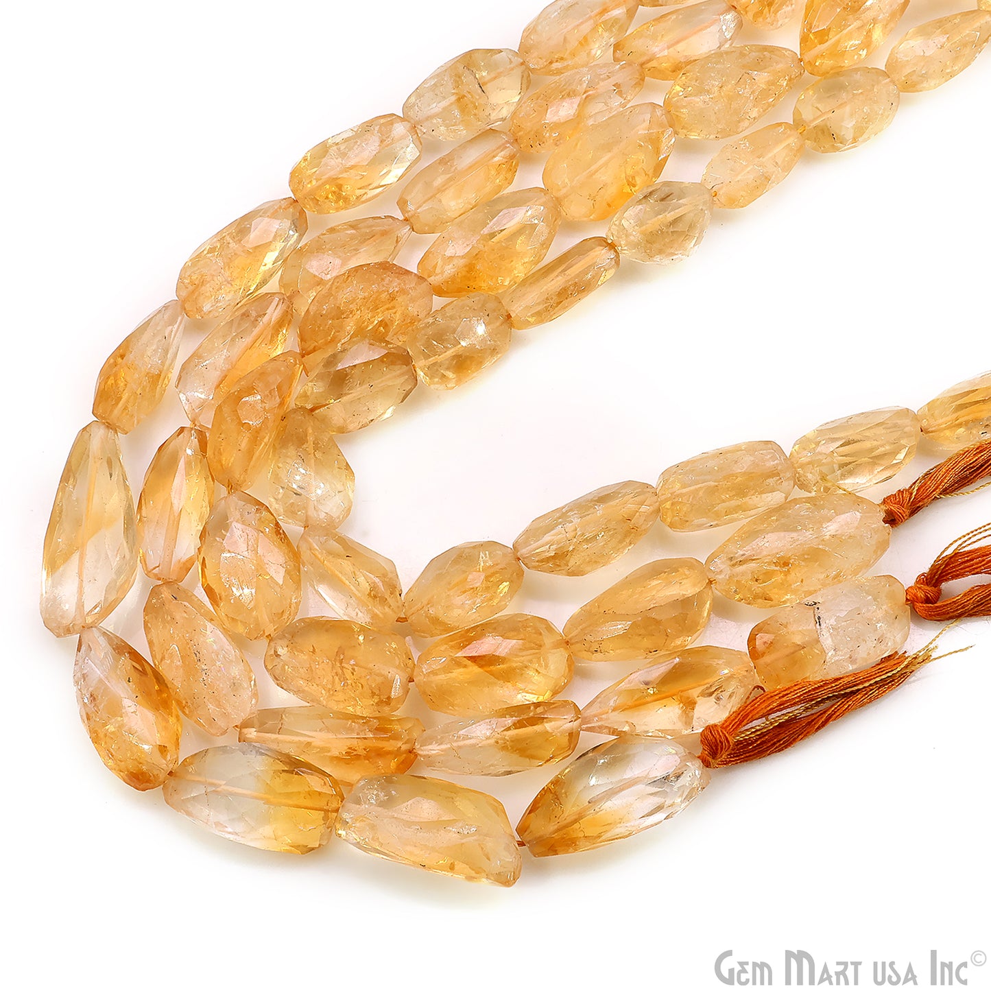 Citrine Tumble Beads Free Form Drilled Beads 8-11X15-25mm Waist Beads, Rondelle Bead Strand 13 Inch