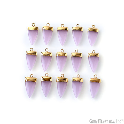 Gemstone Triangle 24x10mm Gold Electroplated Single Bail Connector