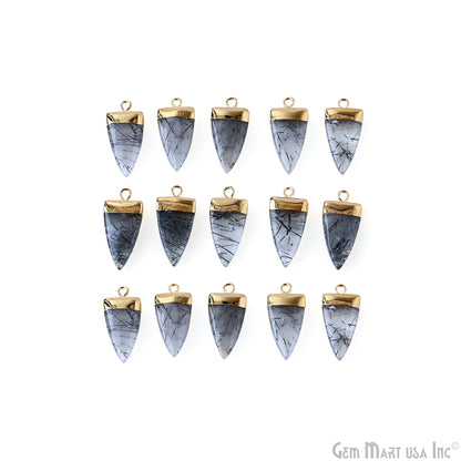 Gemstone Triangle 24x10mm Gold Electroplated Single Bail Connector