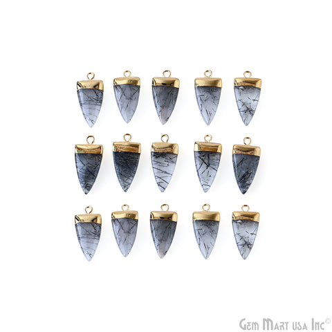 Gemstone Triangle 24x10mm Gold Electroplated Single Bail Connector