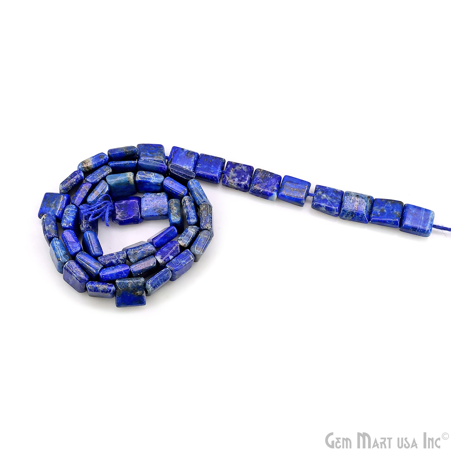 Lapis Faceted Square Drilled Beads 7-10X6-7mm Waist Beads, Rondelle Bead Strand 13 Inch