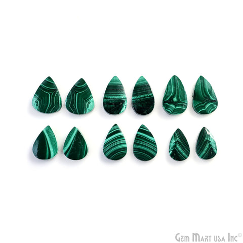 Malachite Pears Shape 22x13mm Loose Gemstone For Earring Pair