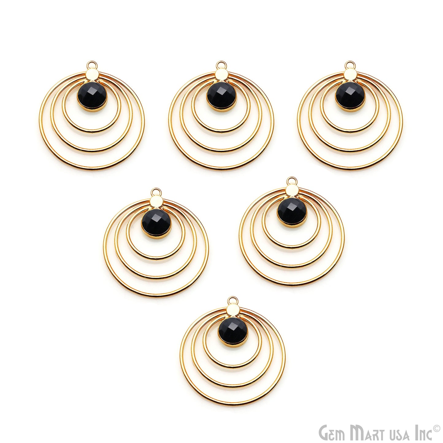 Round Shape Gold Plated Loop Charm Connector 1pc