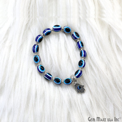 Blue Evil Eye Adjustable Hamsa Charm Bracelet