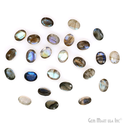 Labradorite Wholesale Gemstones, 100% Natural Semi-Precious Gems, Blue Flash Faceted Loose Gems, 7x9mm, Oval, 4PC Lot