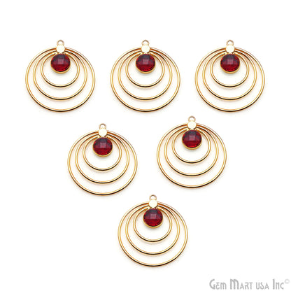 Round Shape Gold Plated Loop Charm Connector 1pc