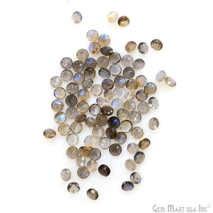 Labradorite Wholesale Gemstones, 100% Natural Semi-Precious Gems, Blue Flash Faceted Loose Gems, 5mm, Round, 10PC Lot