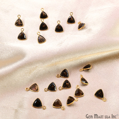 Trillion 8mm Brilliant Cut Gold Plated Bezel Single Bail Gemstone Connector