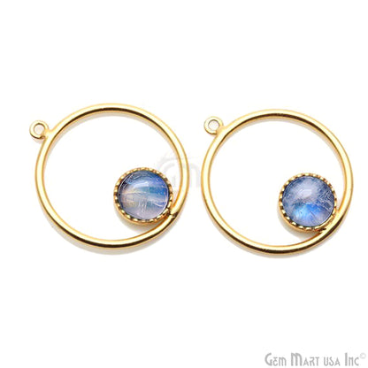 Round Shape Gold Plated Charm Connector - 1pc