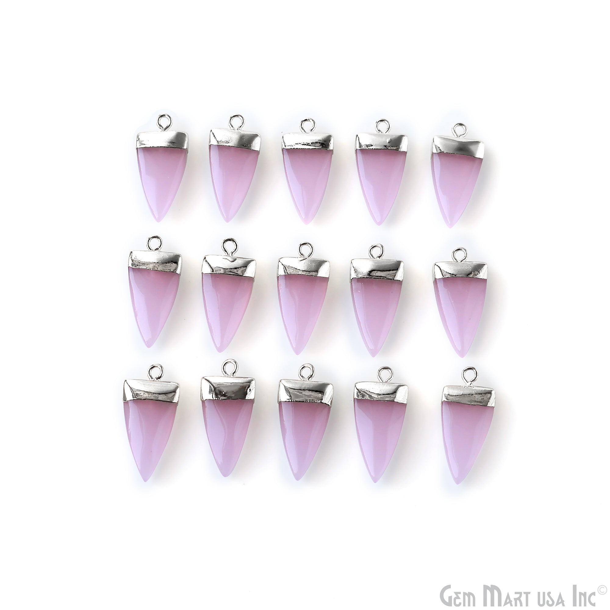 Gemstone Triangle 24x10mm Silver Electroplated Single Bail Connector