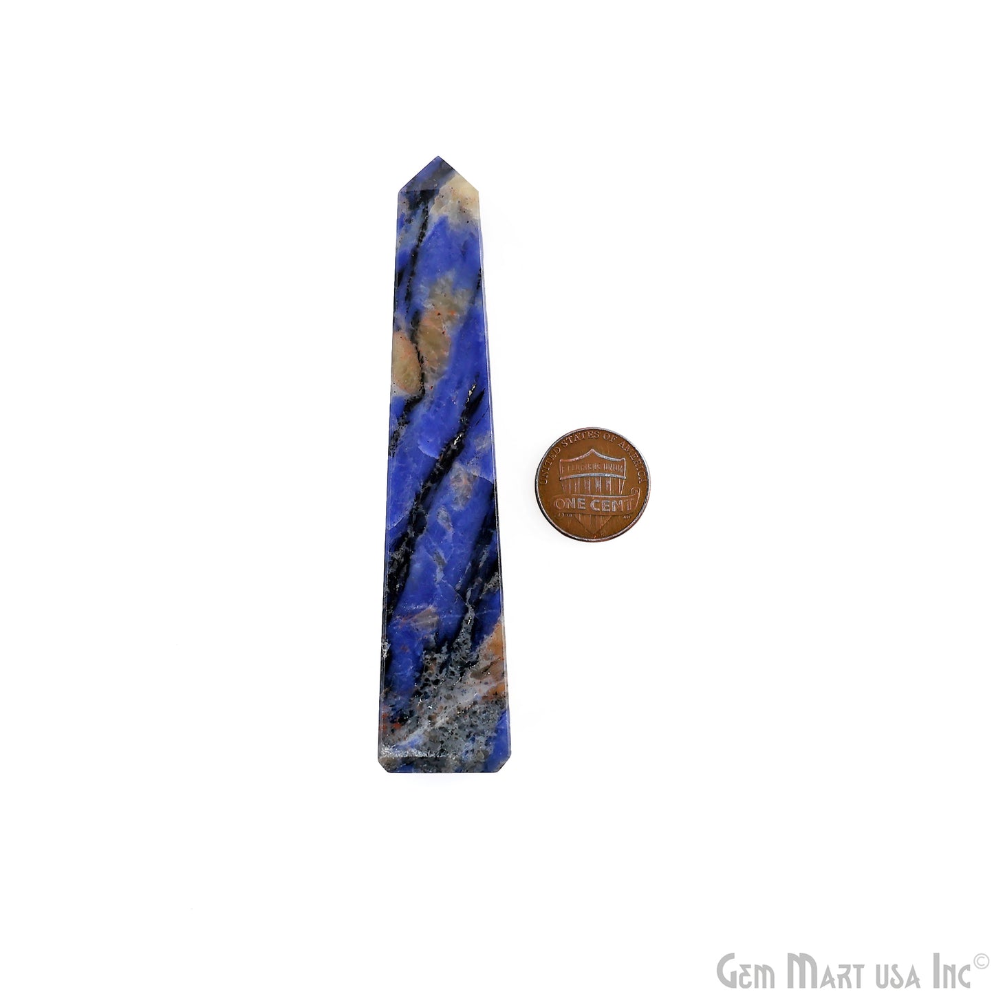 Sodalite Gemstone Rectangle Tower Shape 4Inch Crystal Tower Obelisk Healing Meditation Gemstones