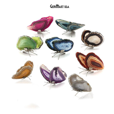 Agate Slice Butterfly, Natural Agate Décor, Butterfly Wing...