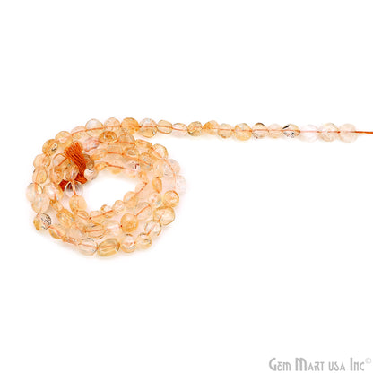 Golden Rutile Tumble Beads Free Form Drilled Beads 8X5mm Waist Beads, Rondelle Bead Strand 13 Inch