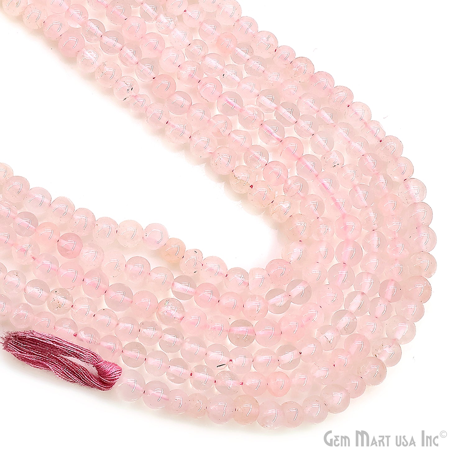 Rose Quartz Smooth Round Drilled Beads 3-5mm Waist Beads, Rondelle Bead Strand 13 Inch