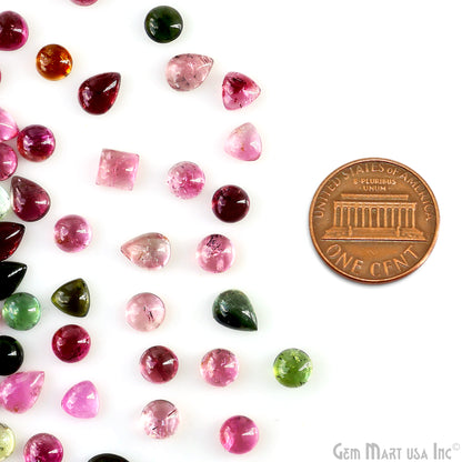 Multi Tourmaline Round & Pears Cabochon, 5-7mm, 5 Carats, 100% Natural Cabochon Loose Gems, Wholesale Gemstones