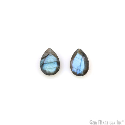 Labradorite Wholesale Gemstones, 100% Natural Semi-Precious Gems, Blue Flash Faceted Loose Gems, 10x14mm, Pears, 2PC Lot