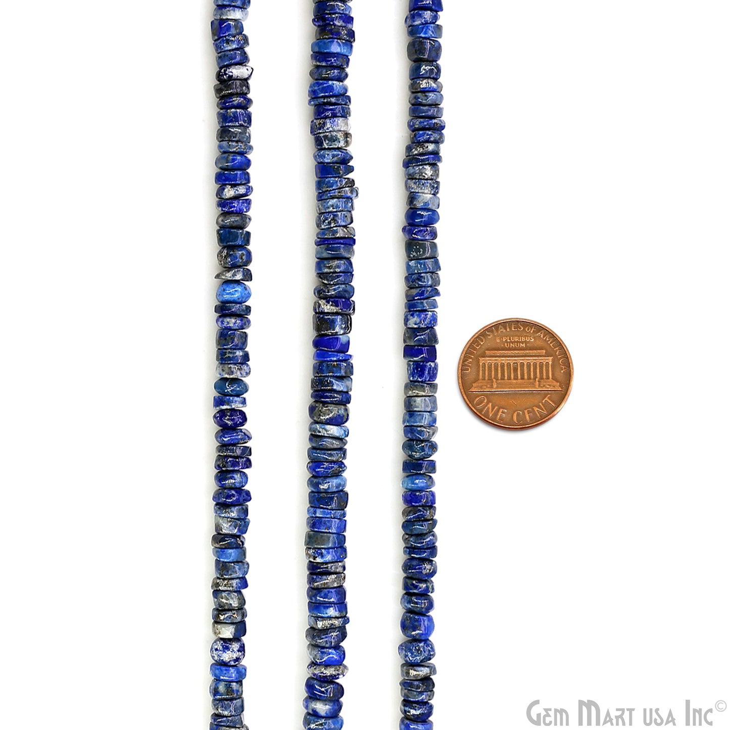 Lapis Smooth Round Drilled Beads 3-6mm Waist Beads, Rondelle Bead Strand 14 Inch