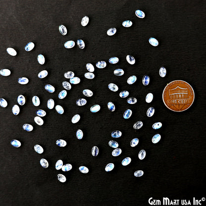 Rainbow Moonstone Oval Cabochon, 6x4mm, 5 Carats, 100% Natural Cabochon Loose Gems, Wholesale Gemstones