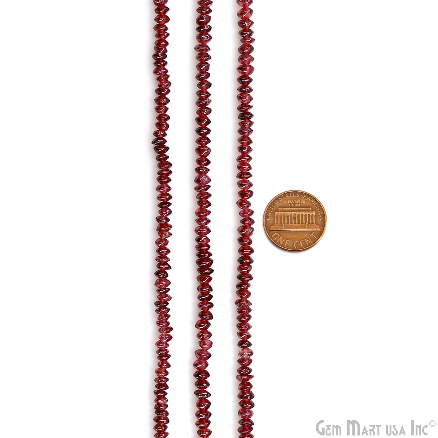 Garnet Faceted Round Drilled Beads 3-4mm Waist Beads, Rondelle Bead Strand 14 Inch