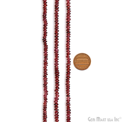 Garnet Faceted Round Drilled Beads 3-4mm Waist Beads, Rondelle Bead Strand 14 Inch