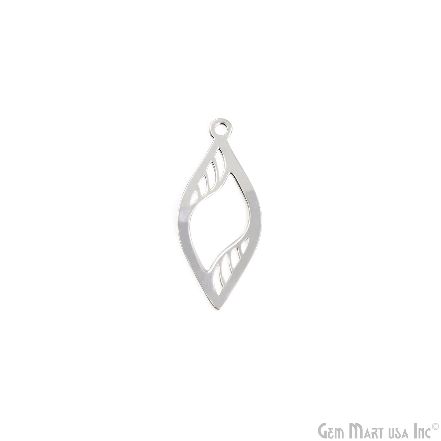 Marquise Charm Laser Finding Silver Plated Charm For Bracelets & Pendants