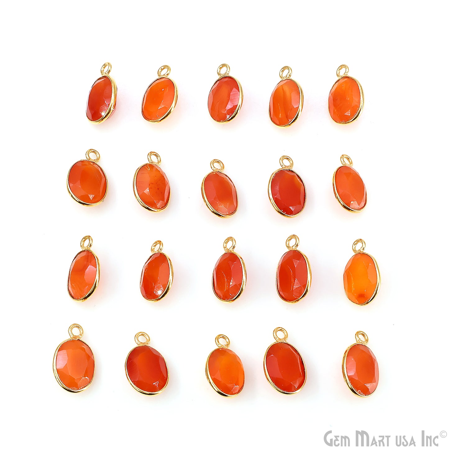 Oval 8x10mm Brilliant Cut Gold Plated Bezel Single Bail Connector