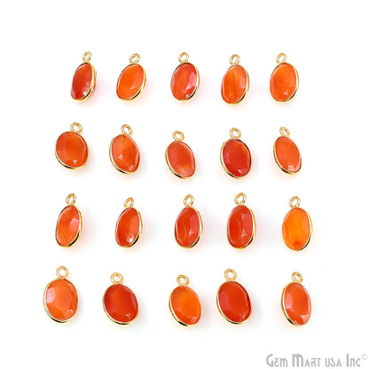 Oval 8x10mm Brilliant Cut Gold Plated Bezel Single Bail Connector