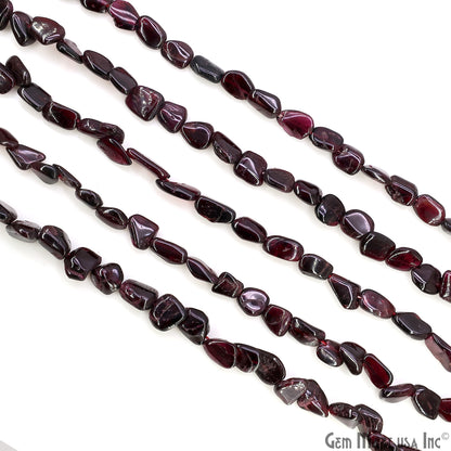 Garnet Tumble Beads Free Form Drilled Beads 7-10X13-18mm Waist Beads, Rondelle Bead Strand 14 Inch