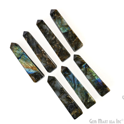 Labradorite Gemstone Rectangle Tower Shape 4Inch Crystal Tower Obelisk Healing Meditation Gemstones